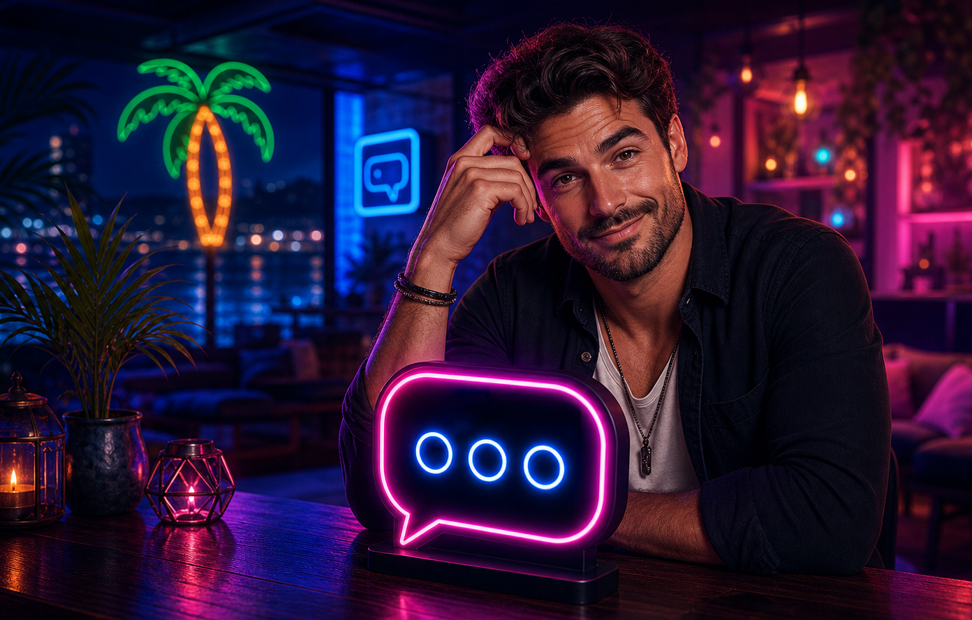 Charmanter Plauderinsel Chat und Flirt Eindruck