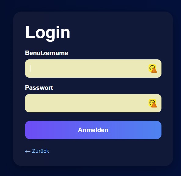 Login-Bereich der Plauderinsel